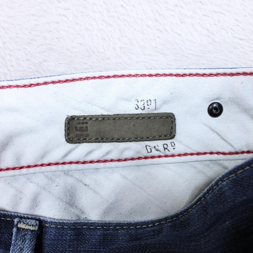 G-Star 3301 Jeans Mens 34x35 Straight Leg Raw Blue Denim Button Fly Classic Fit - Picture 4 of 14