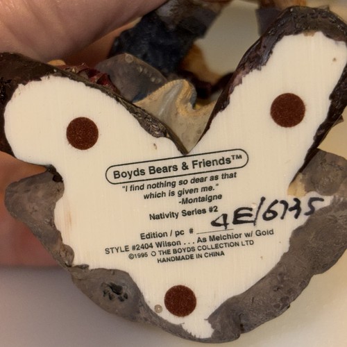 Boyd’s Bears & Friends Wilson als Melchior mit Goldkrippe Serie #2 1995 Geschenk - Bild 9 von 17