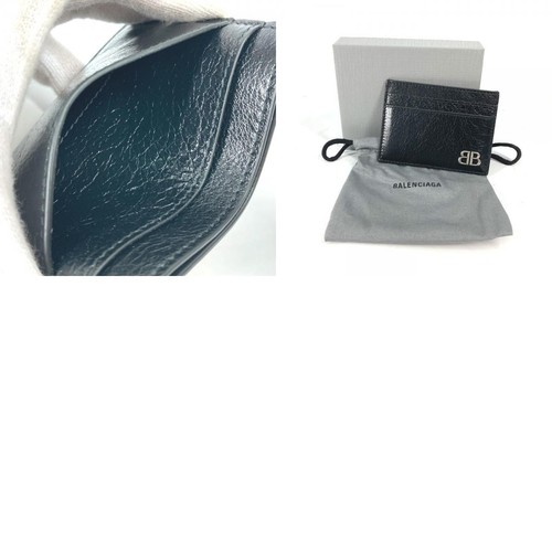 Balenciaga BB Porte Carte de Visite Étui Passeport Cuir Noir Occasion tendance