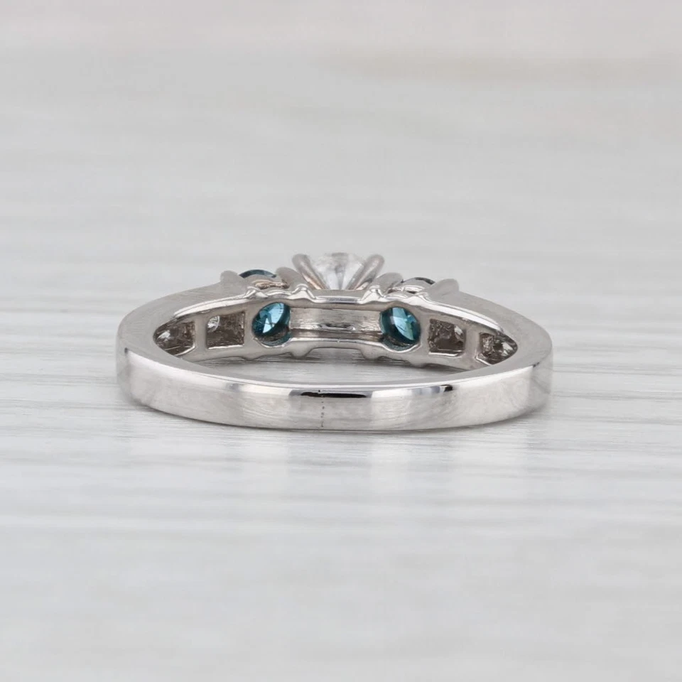0.70ctw White Blue Diamond Engagement Ring 10k White Gold Size 5 3-Stone - Image 4 of 4