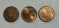 Lot of 3 - 1 Cent Euro Italy 2007 2010 2017