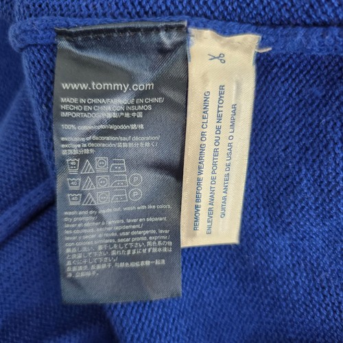 Tommy Hilfiger maglione bambino blu M (8-10) logo righe girocollo maglione cotone - Foto 7 di 7