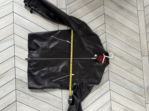 Valentino Lamb Leather Black Biker Jacket 50 M Has Scuff - Picture 5 of 20