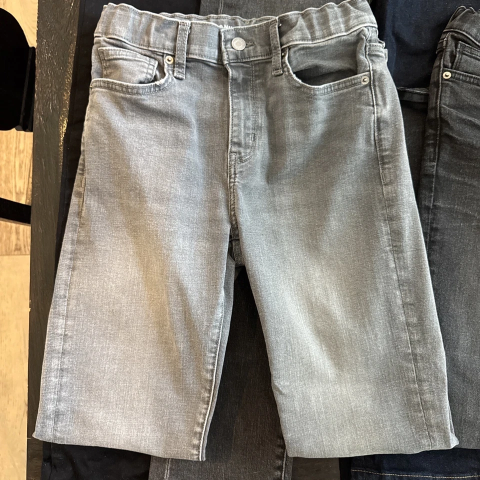 Lote de 5 Jeans Niños Old Navy Talla 14 Slim en Negro, Azul Oscuro y Gris Foto 3 de 4