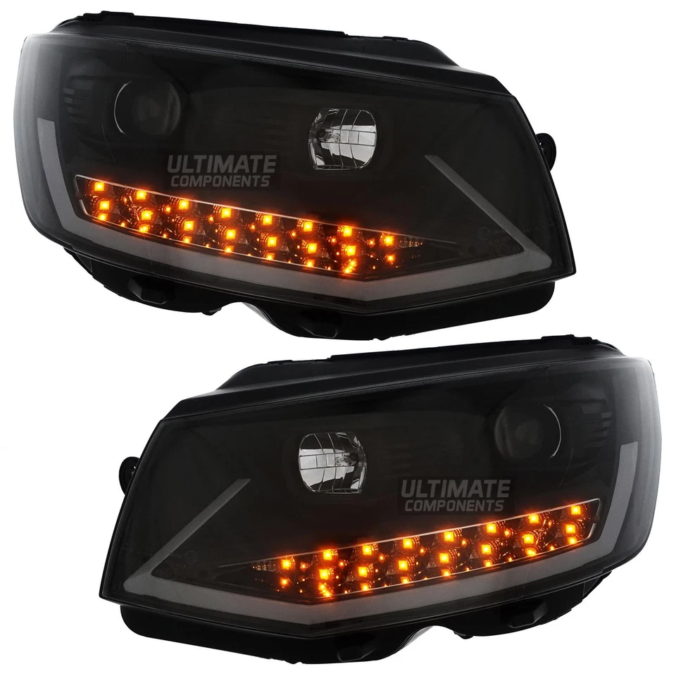 VW Transporter T6 2015-2020 Projector LED DRL Headlights With Dynamic Flashers - Image 3 of 4