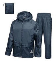 Rain Suits for Men Women Waterproof Rain Gear for Fishing Heavy XX-Large Navy