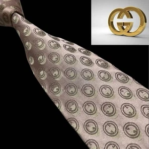 Cravate GUCCI 58,26 pouces rose motif GG soie