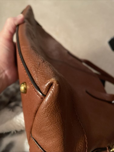 Vintage FRYE Cognac Braun Leder Kuppel Ring Satchel Beuteltasche Handtasche ~ DB693 ~ Qualität ~ EG - Bild 15 von 15