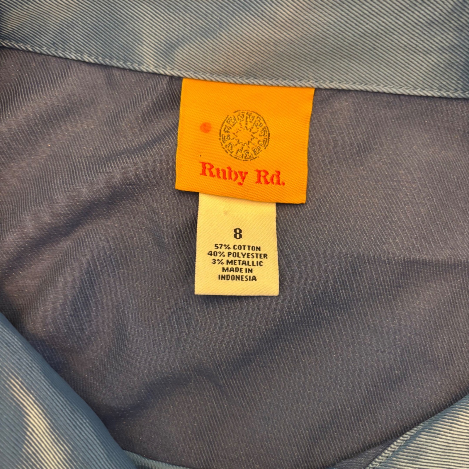 Ruby Rd. Size 8 Blue Metallic Jacket Lightweight … - image 2