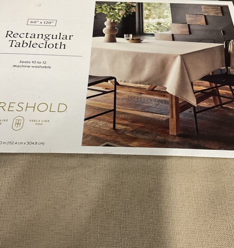 ⚡️Threshold 60" x 120" Solid Cotton Blend Rectangular Tablecloth - Picture 2 of 3