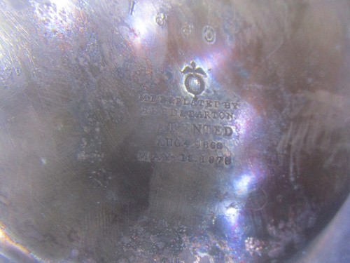 REED & BARTON SILVER PLATE TILTING TIPPING PITCHER Dated May 13, 1878 - Picture 20 of 21
