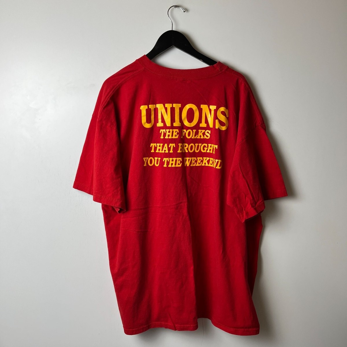 Vintage CWA Unions T Shirt Adult Red 3XL XXXL USA Graphic