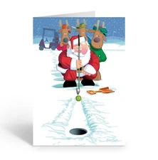 Snow Putting Golf Christmas Card | 18 Funny Boxed Golf Cards & Envelopes-10001
