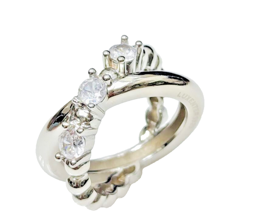 LUXENTER Silberring 925 mm rhodiniert Khopia Z206300 weiße Zirkonia - Gr. 14 - Bild 4 von 6