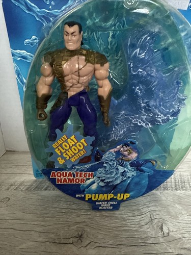 1998 Toybiz Spiderman Namor Actionfigur Web Splashers Hydro Blast Vintage Neu - Bild 4 von 12