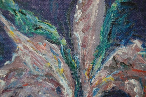 FRAMED ORIGINAL OIL FLOWERS "ORCHIDS" STILL LIFE ARTIST SIGNED: HECTO VIDAL - Picture 16 of 19