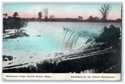 1913 Minnesota Falls River Lake Sacred Heart Minnesota Vintage Antique Postcard