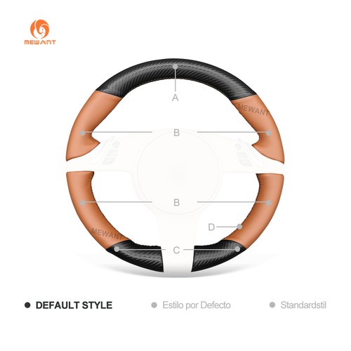 PU Leather Carbon Fiber Car Steering Wheel Cover for Porsche 911 Boxster Cayman - Imagen 8 de 9
