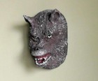 Vintage Small Wolf Mask Plaque Wall Animal Handmade Ceramic Souvenir Horror Gift