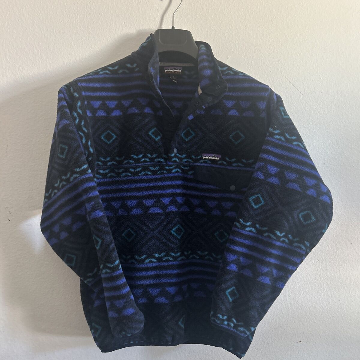 Vtg PATAGONIA Men's Synchilla Snap-T Fleece Purple Aztec Vtg PATAGONIA Men's Synchilla Snap-T Fleece Purple Aztec