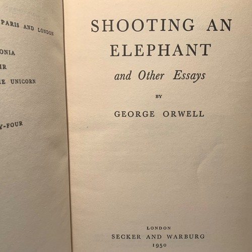 Shooting An Elephant by George Orwell 1950 Secker & Warburg, 2nd printing VG+/VG - Picture 6 of 7