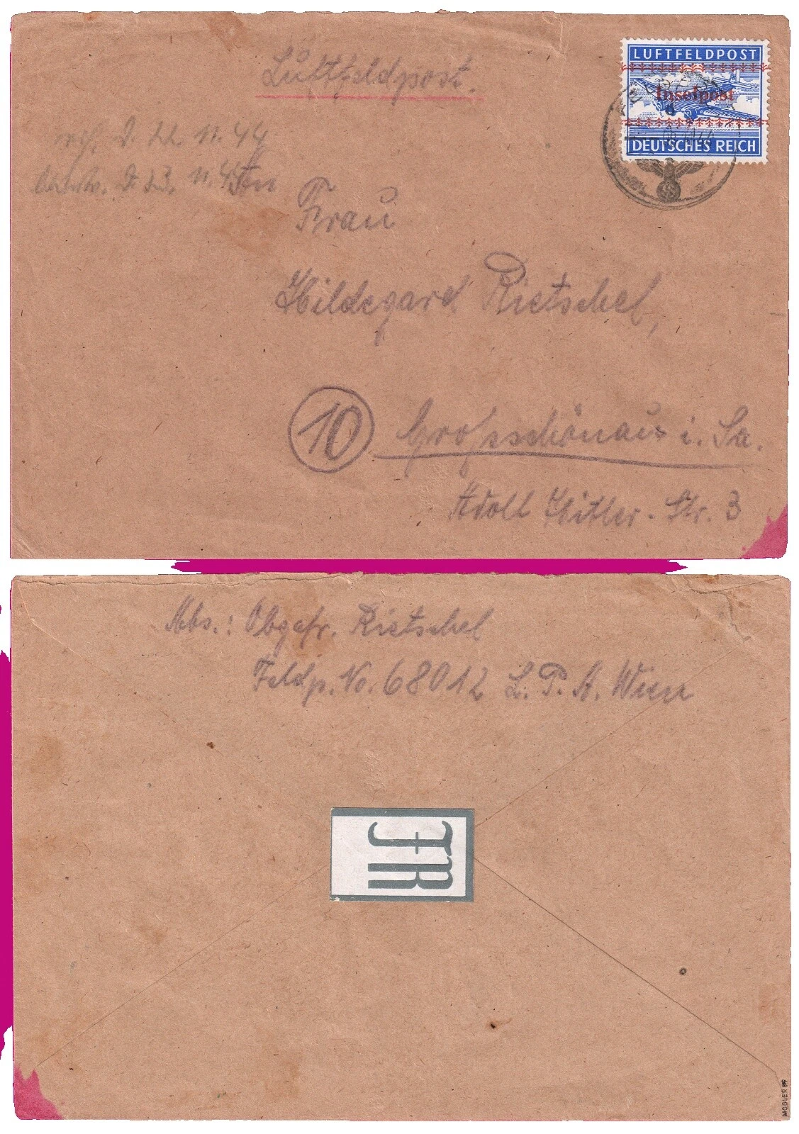 Handstamped Cover Greek Stamps