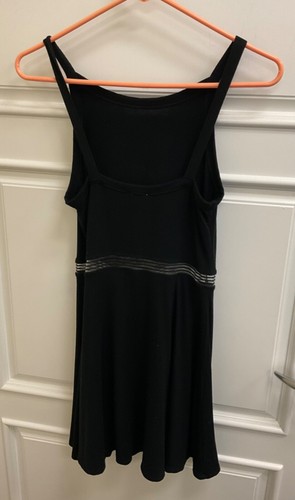 GARAGE Black Mini Tank Dress Size S/P Women's or Juniors Sheer Waist Sleeveless - Picture 2 of 8