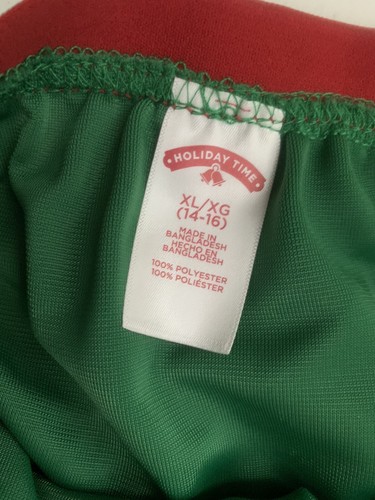 Girls GREEN TULLE SKIRT w SHINY STARS Christmas RED SPARKLE WAIST TuTu XL 14-16 - Picture 4 of 4