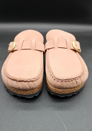 Birkenstock Buckley Leather Old Rose Pink Slide 36 US L5 Narrow Fit Cork Footbed - Picture 3 of 17