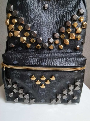 MCM Stark Rücksack großes Modell ca. 40 cm x 33 cm schwarz NEUWERTIG - 第 7/12 張圖片