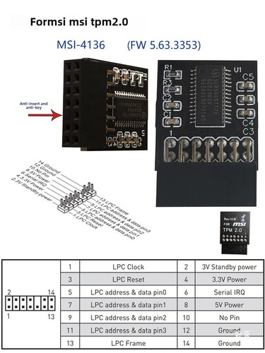 TPM2.0 MSI MS-4136-4462 Trusted Platform Module 2.0 for Enhanced Data Protection - 第 2/21 張圖片