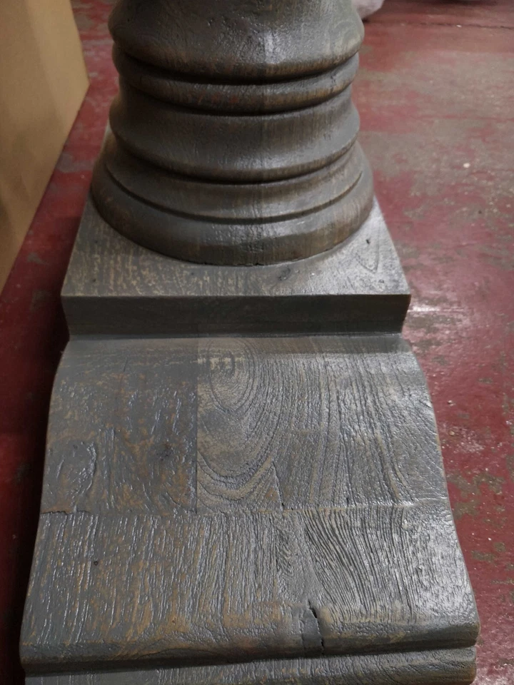 SECONDS French Style Pedestal Rectangular Rustic Wooden Large 240cm Dining Table - Image 3 of 4