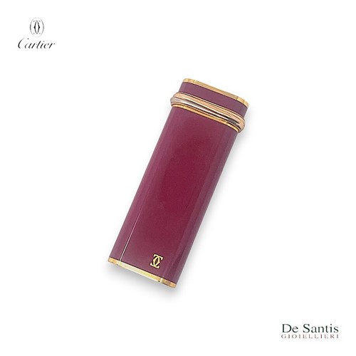 Accendino Cartier Must de Cartier Trinity Originale in Lacca Rossa - Foto 2 di 6