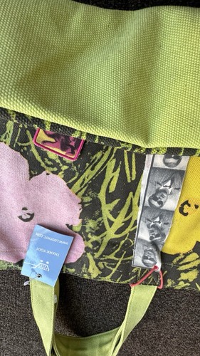 New RARE Loop NYC Andy Warhol Mao Floral Canvas Tote Bag Pin Patches/Coin Pouch - Picture 17 of 20