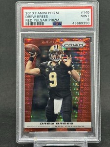 2013 Panini Prizm #140 Drew Brees Red Pulsar Prizm PSA 9 Mint, Saints