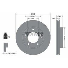 TEXTAR 2x Bremsscheibe vorne Ø302 mm Innenbelüftet für KIA Sorento I JC 2.5