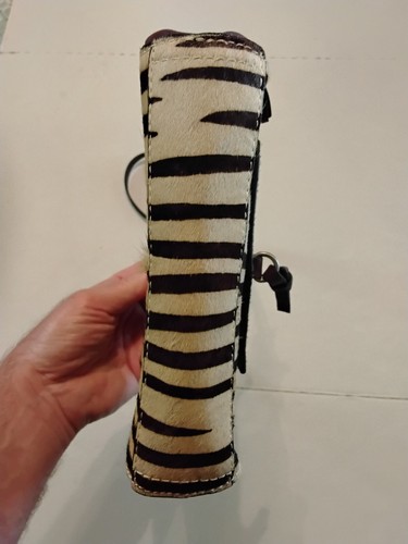 New White Stuff Leather Cross Body Bag Zebra And Purple Concert Festival - Picture 8 of 10