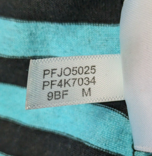 Calvin Klein Maxi Skirt Medium Soft Stretch Striped Black White Aqua Blue - Picture 8 of 9