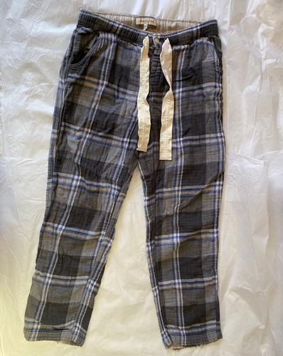 Abercrombie & Fitch Damen Flanell Schlaf Pyjamahose kariert blau grau Large