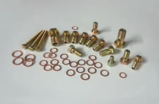 Flow divider hollow screws set yellow zinc-plated De Lorean DMC DeLorean K-Jetronic