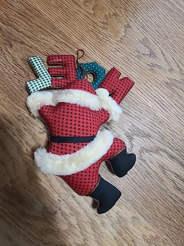 "VINTAGE SANTA PLÜSCHTIER mit PELZ und FUZZY BART HÄNGENDE DEKORATION - 8" - Bild 3 von 4