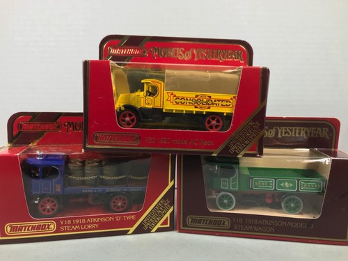 Set of 3 - MATCHBOX Models of Yesteryear - Two Atkinson Steam & AC Mack Trucks - Picture 2 of 20
