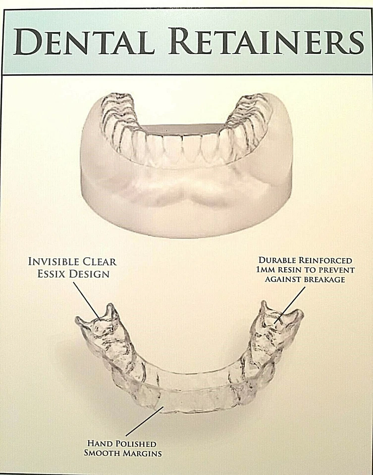 Juego de retenedores dentales de ortodoncia de ajuste personalizado ~ superior e inferior ~ HECHO EN EE. UU. LABORATORIO DENTAL Foto 2 de 4