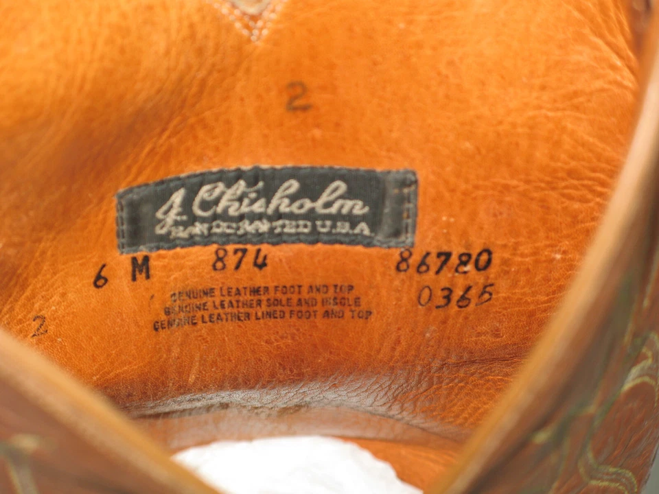 Botas caubói faroeste lagarto exótico vintage J. Chisholm tamanho 6 M marrom feitas nos EUA - Imagem 4 de 4