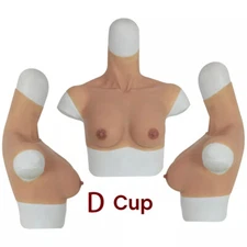 Silicone Breast Forms Fake Boobs Breastplates Crossdresser Drag Queen D Cup.