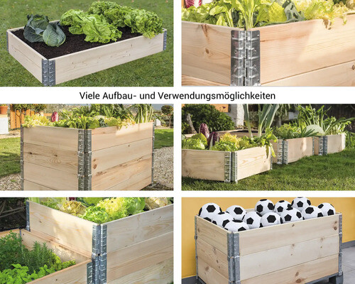 Hochbeet Stecksystem, Palettenrahmen Wandstärke 2 cm 120 x 80 x 20 cm natur - Bild 8 von 8