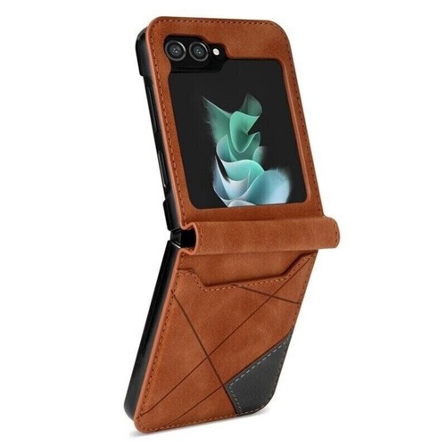Handyhülle für Samsung Galaxy Z Flip 7 FE 6 5 4 3 Leder Tasche Schutz Case Cover - Afbeelding 41 van 42