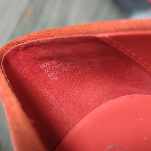 Coldwater Creek Women's Suede Leather Wedge Rust Slip On Loafers Size 7 - Picture 9 of 9
