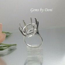  10x8-20x15mm Oval Deep Cut Sterling Silver Pre-Notched Ring Setting Size 5-8 