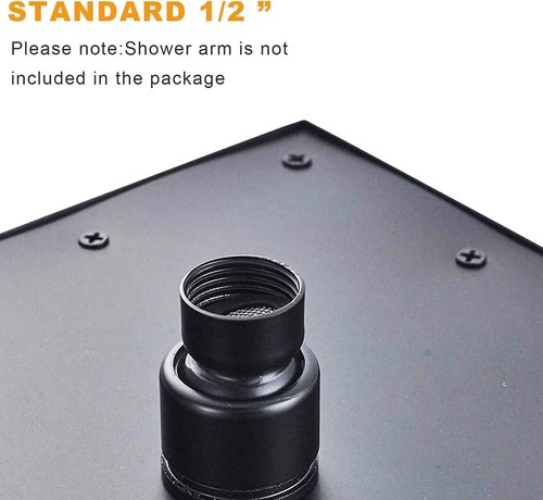 LED 12" Rainfall Thermostatic Shower Faucet Massage Jet W/Hand Spray Matte Black - Bild 4 von 8